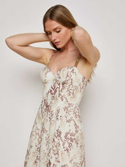 Sutton Beaded Strap Maxi Dress, Light Sage Desert Snake Print | L'AGENCE sale