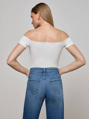 Adana Off-The-Shoulder Bodysuit in White | L'AGENCE Women