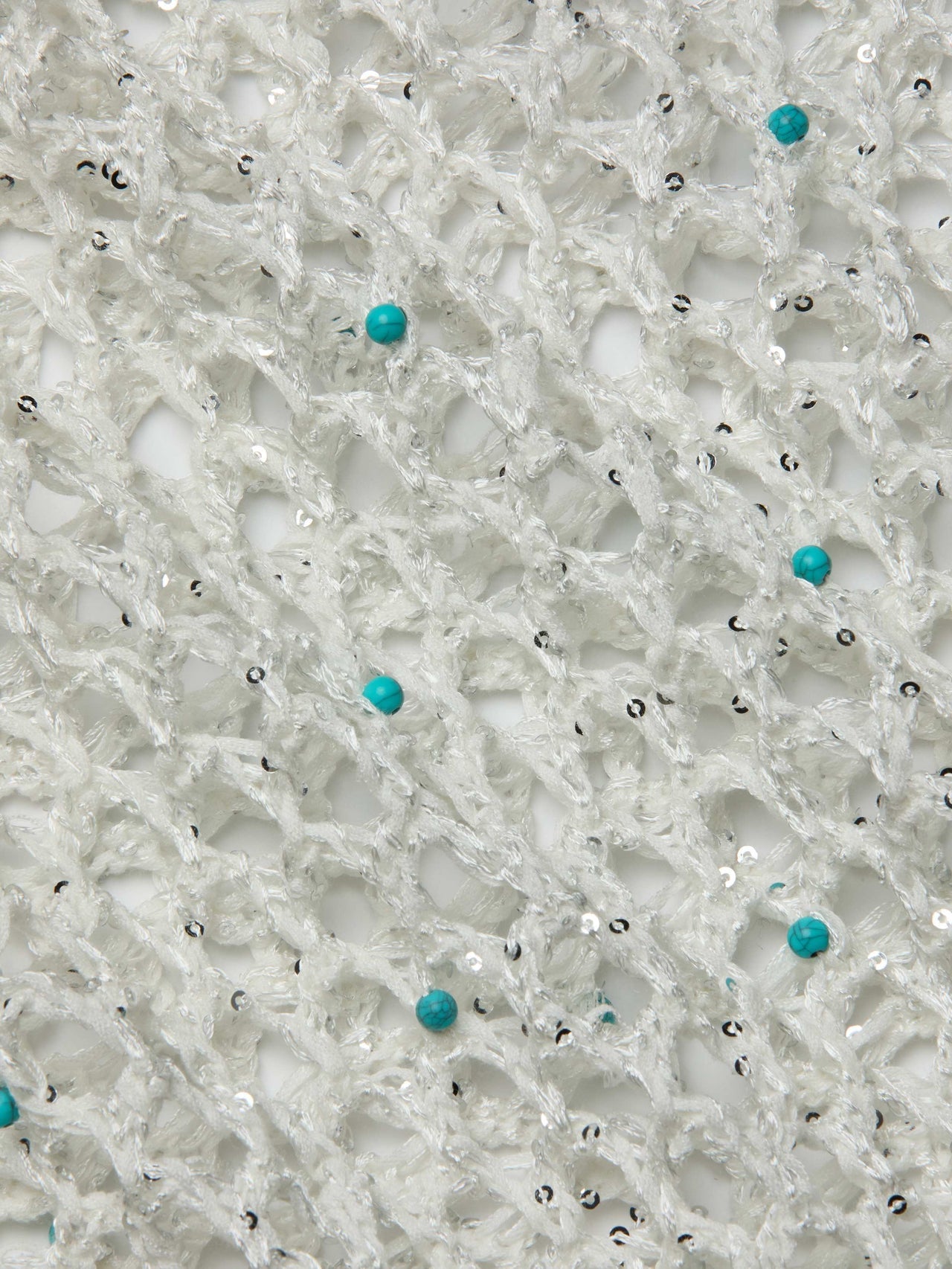 Parmida Embellished Tank in Ivory/Turquoise Beads | L'AGENCE online