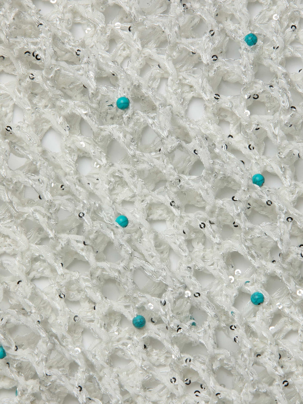 Parmida Embellished Tank in Ivory/Turquoise Beads | L'AGENCE online