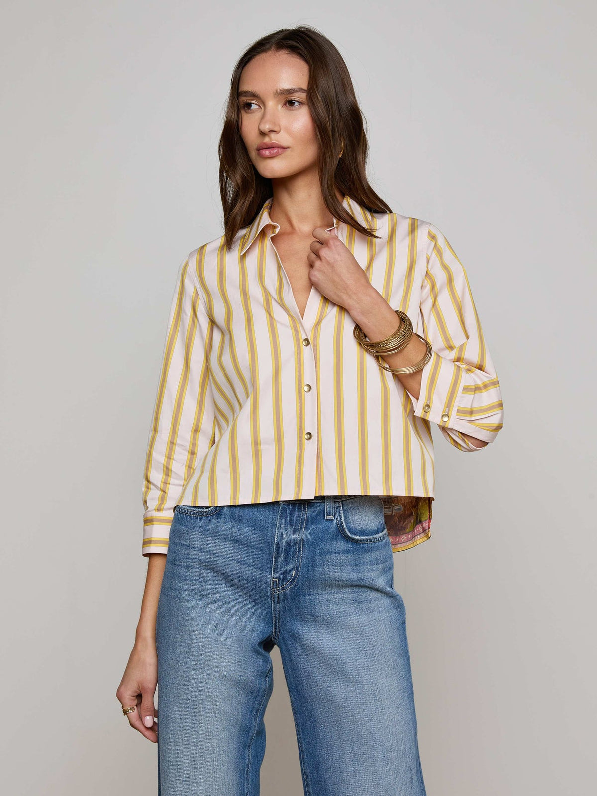 Fawn Desert Print Shirt in Multi Desert Landscape | L'AGENCE online