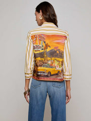 Fawn Desert Print Shirt in Multi Desert Landscape | L'AGENCE online