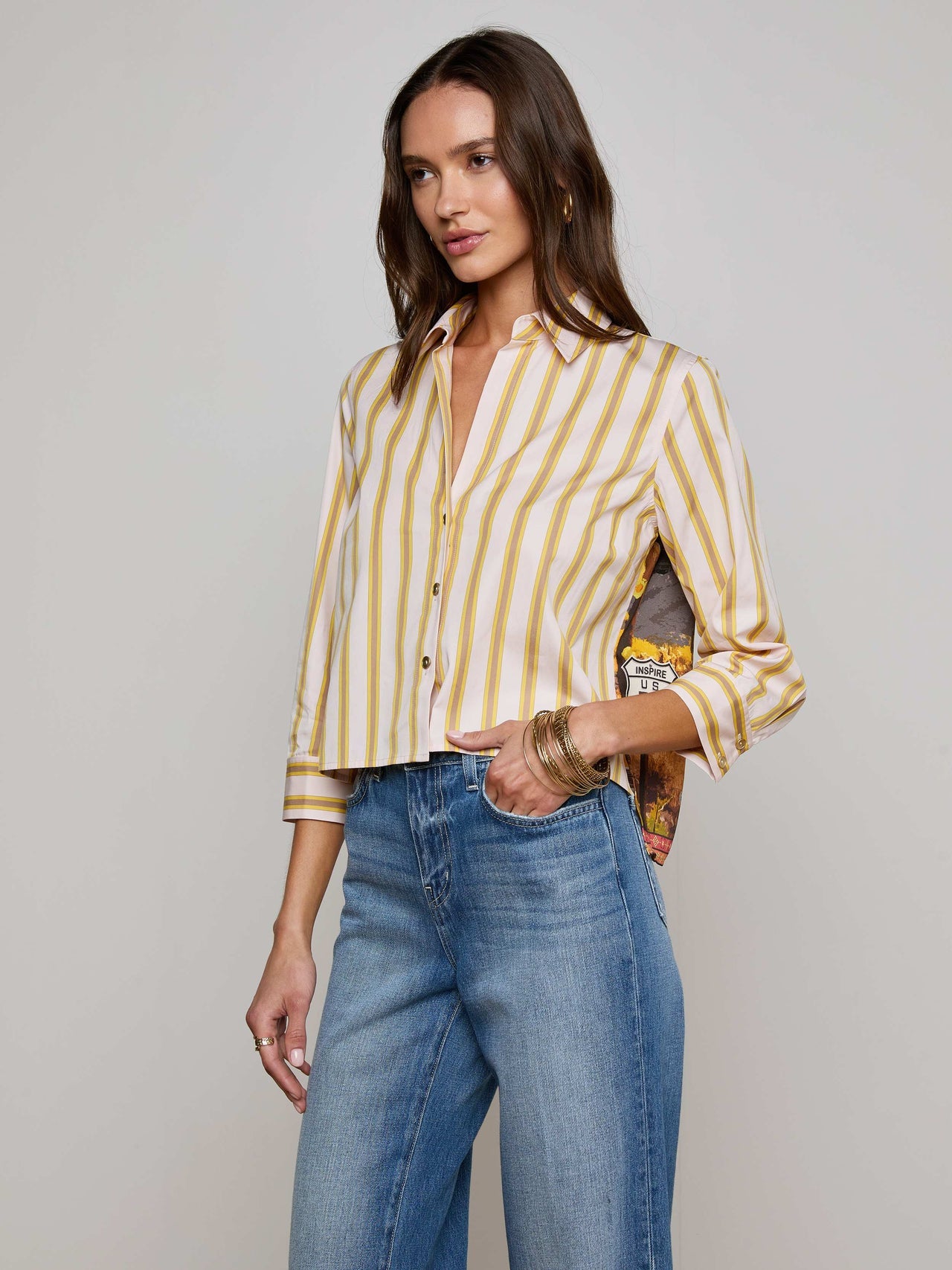 Fawn Desert Print Shirt in Multi Desert Landscape | L'AGENCE online