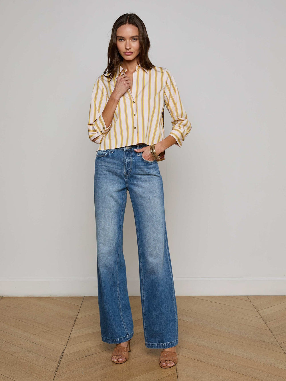 Fawn Desert Print Shirt in Multi Desert Landscape | L'AGENCE online