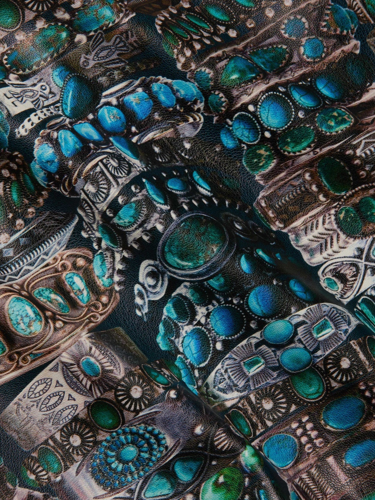 Livia Vegan Leather Mini Skirt, Multi Western Bracelet Print | L'AGENCE Women