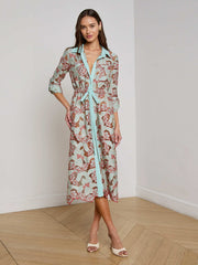 Emilio Lace Shirt Dress in Multi Colored Eyelet | L'AGENCE discount