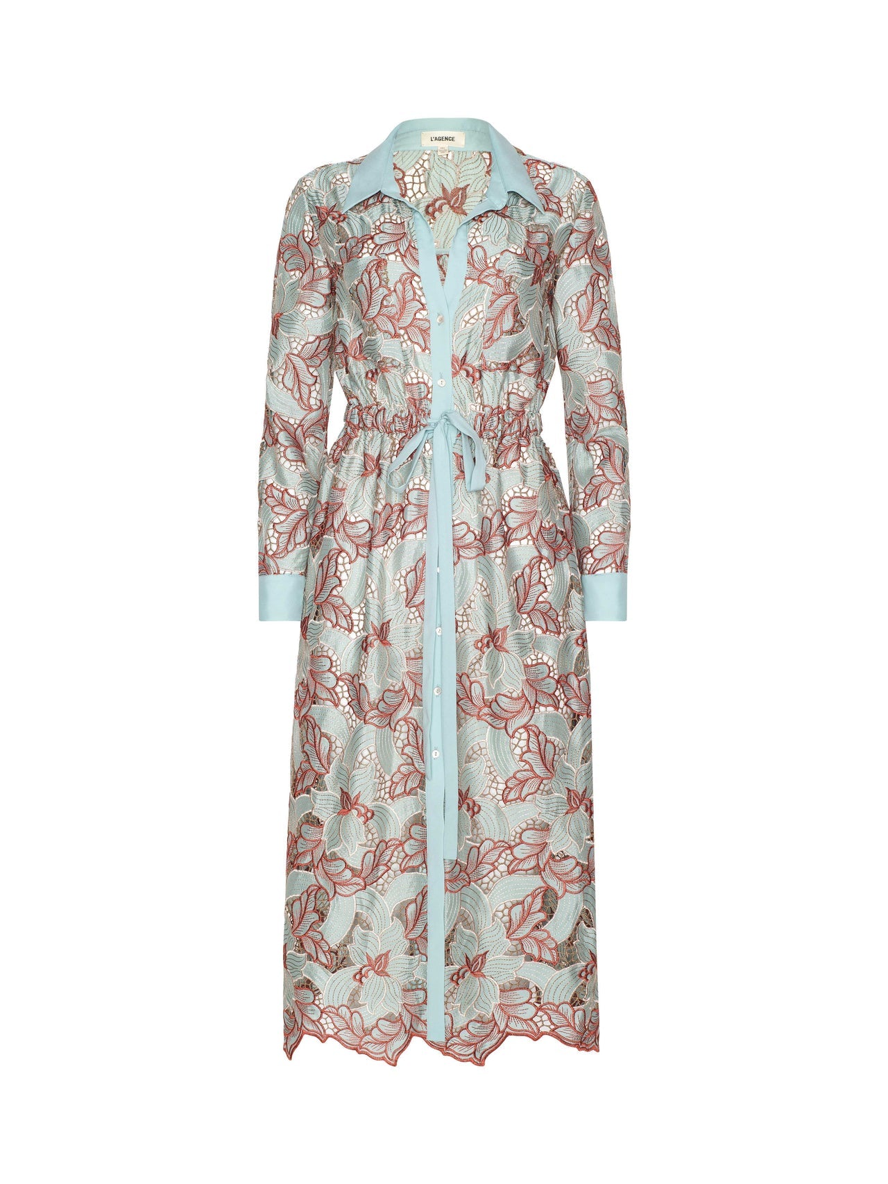 Emilio Lace Shirt Dress in Multi Colored Eyelet | L'AGENCE discount