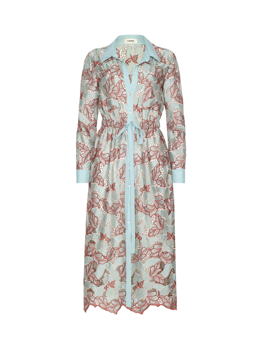 Emilio Lace Shirt Dress in Multi Colored Eyelet | L'AGENCE discount