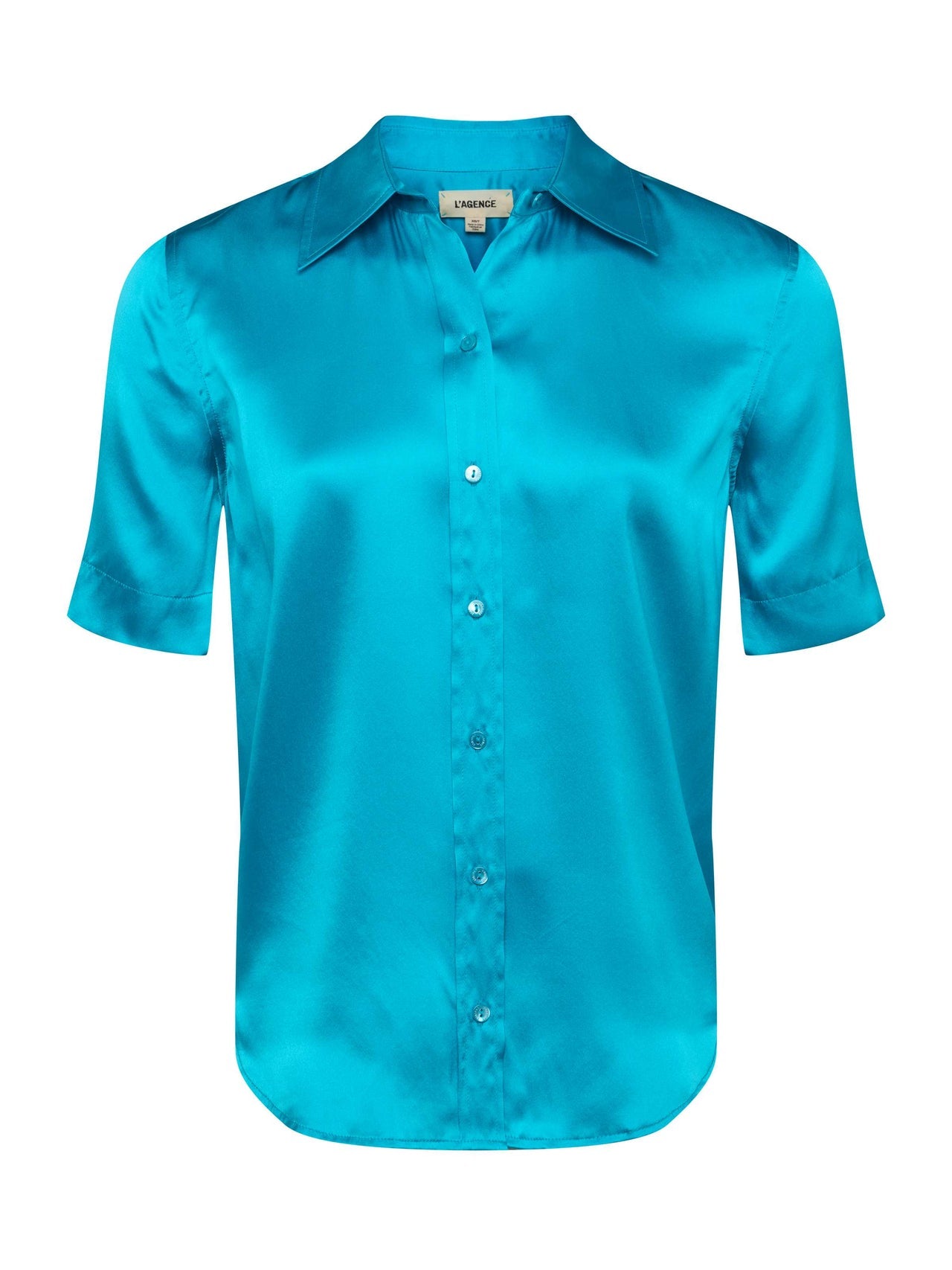 Ellah Silk Blouse in Bright Aqua | L'AGENCE US