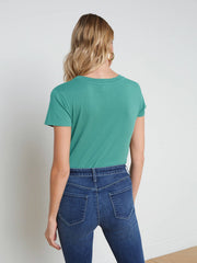 Cory Cotton Scoopneck Tee in Lagoon | L'AGENCE sale