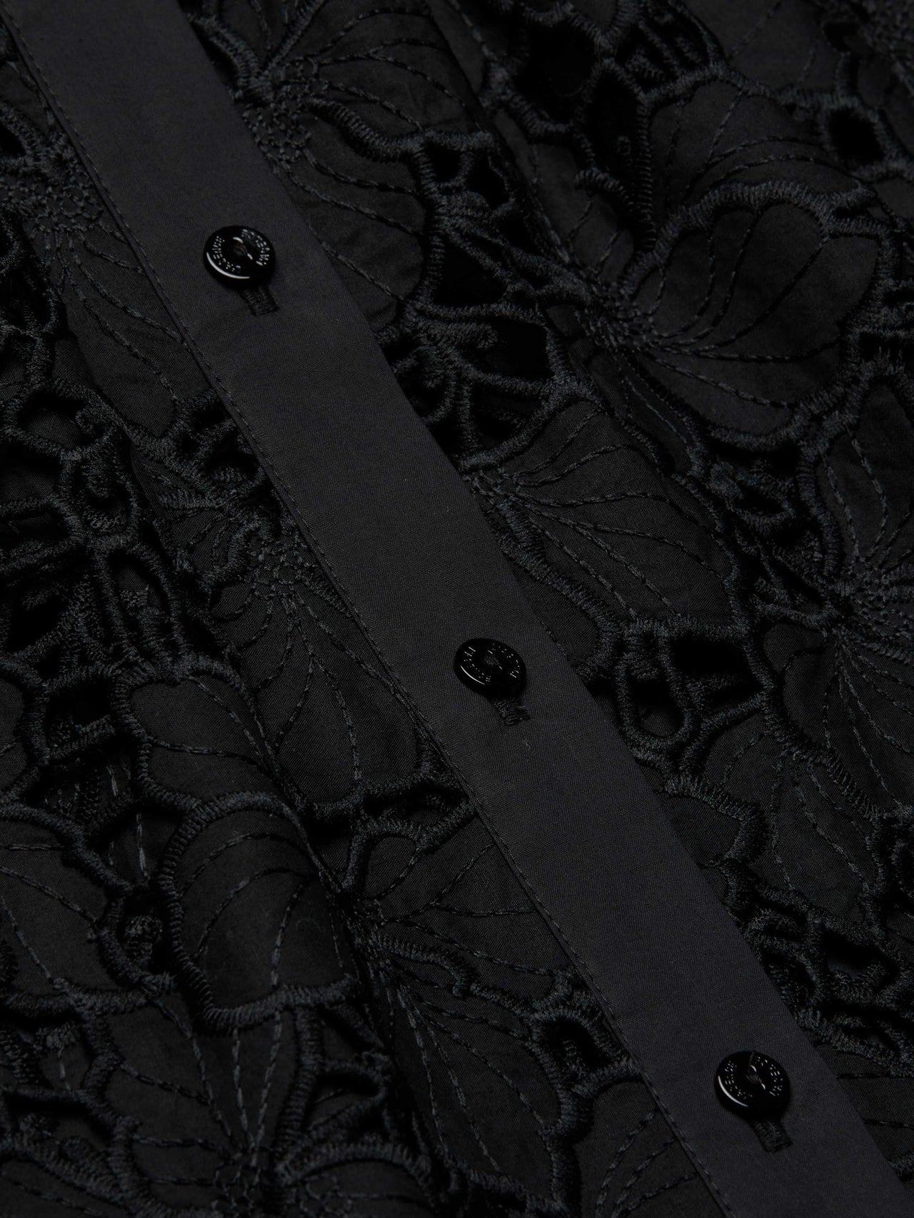 Emilio Lace Shirt Dress in Black | L'AGENCE online