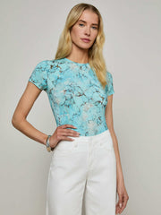 Ressi Fitted Tee in Multi Turquoise Stone | L'AGENCE discount