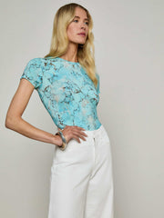Ressi Fitted Tee in Multi Turquoise Stone | L'AGENCE discount