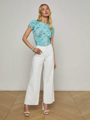 Ressi Fitted Tee in Multi Turquoise Stone | L'AGENCE discount