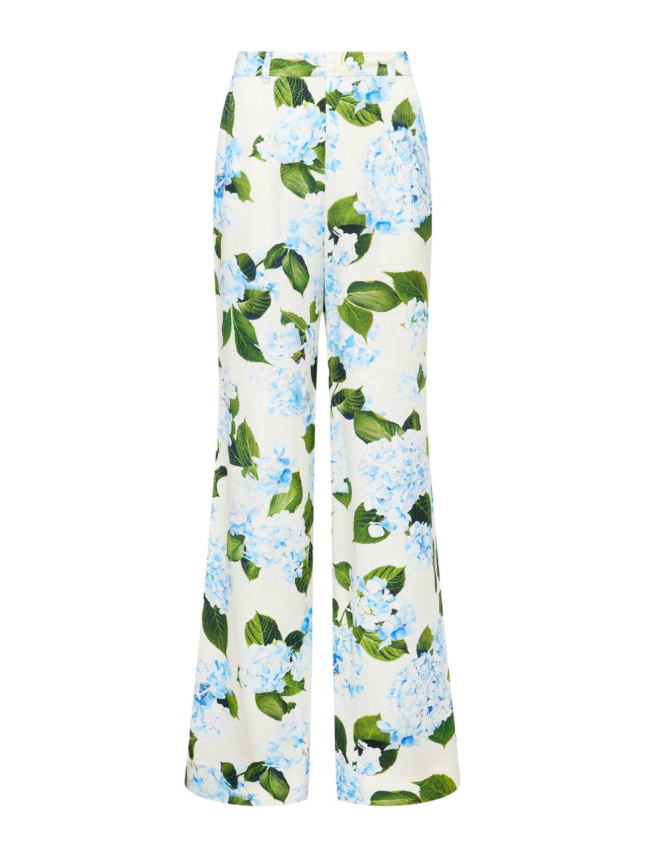 Pilar Pant in Ivory/Light Blue Large Hydrangea | L'AGENCE for sale