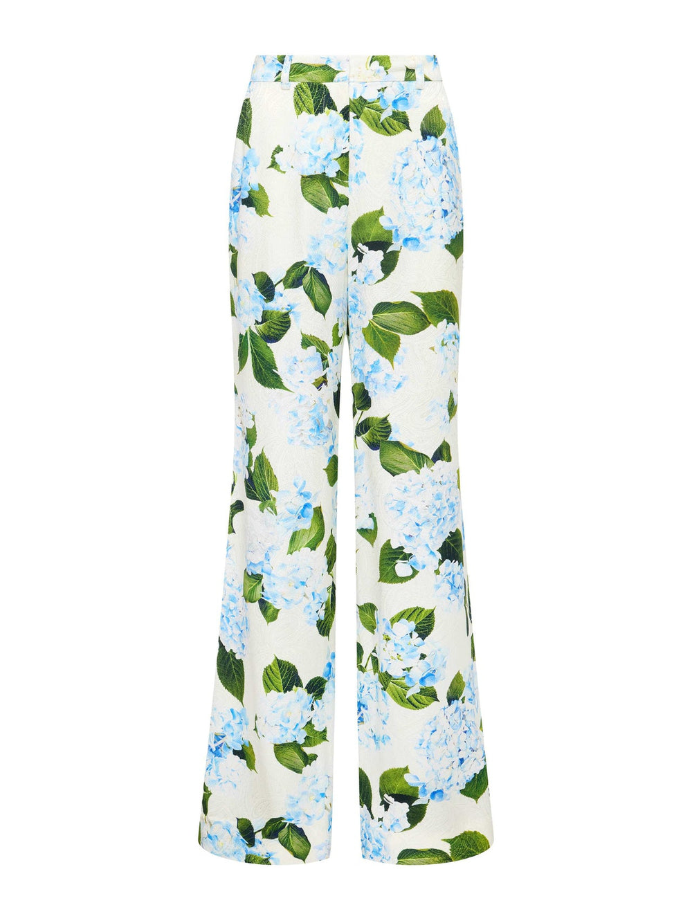 Pilar Pant in Ivory/Light Blue Large Hydrangea | L'AGENCE for sale