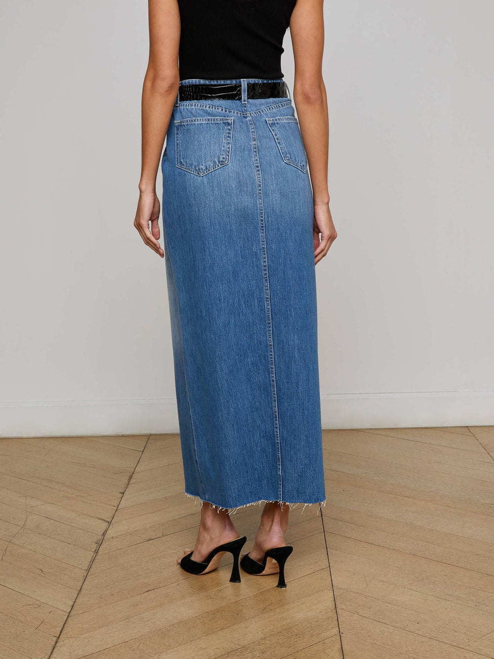 Rysa Jean Maxi Skirt in Woodrow | L'AGENCE US
