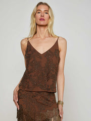 Kass Embellished Camisole in Pinecone | L'AGENCE near me