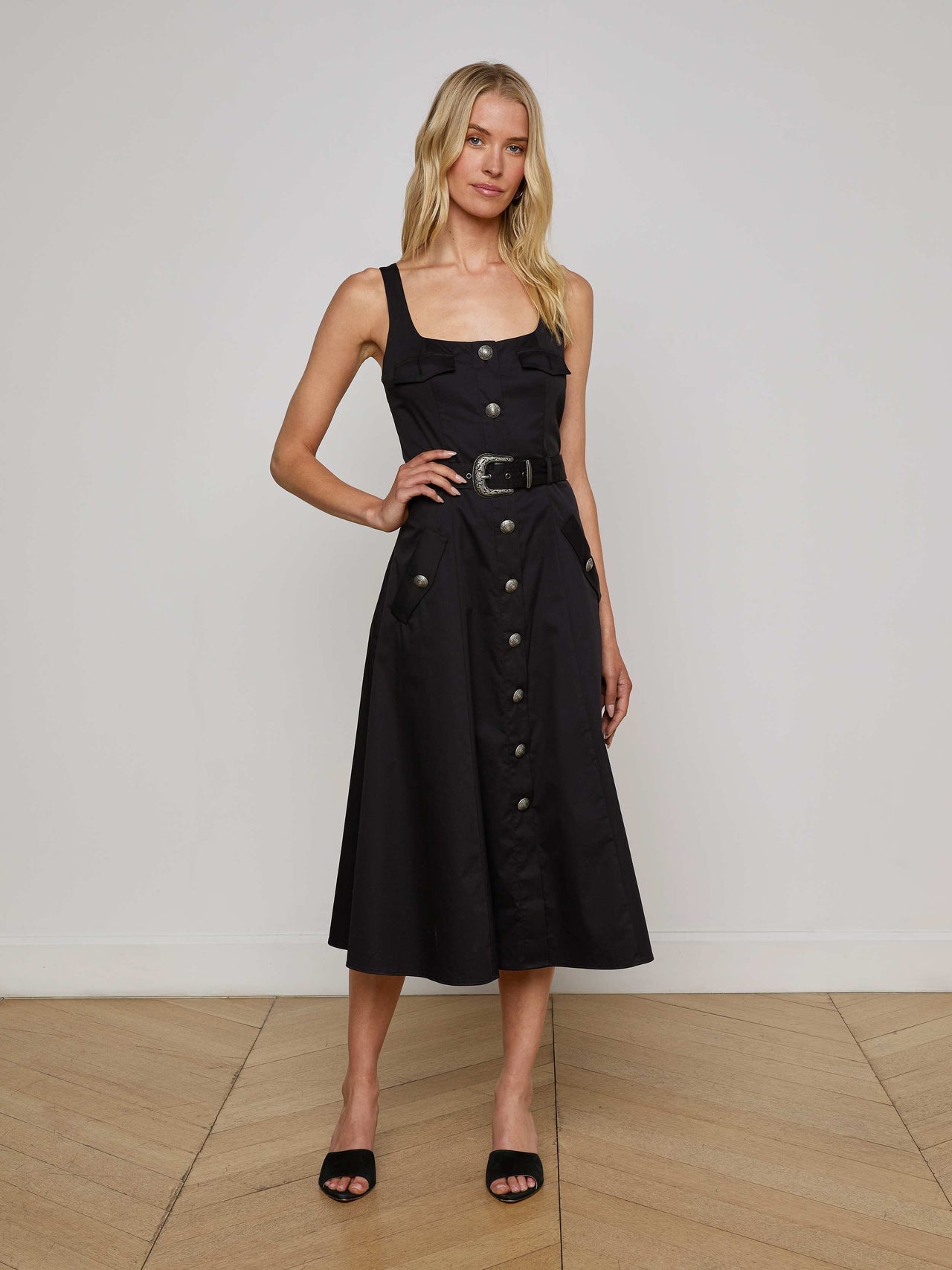 Tazia Midi Dress in Black | L'AGENCE near me