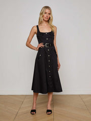 Tazia Midi Dress in Black | L'AGENCE near me