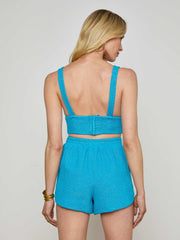 Castalia Knit Bra Top in Blue Teal | L'AGENCE Women