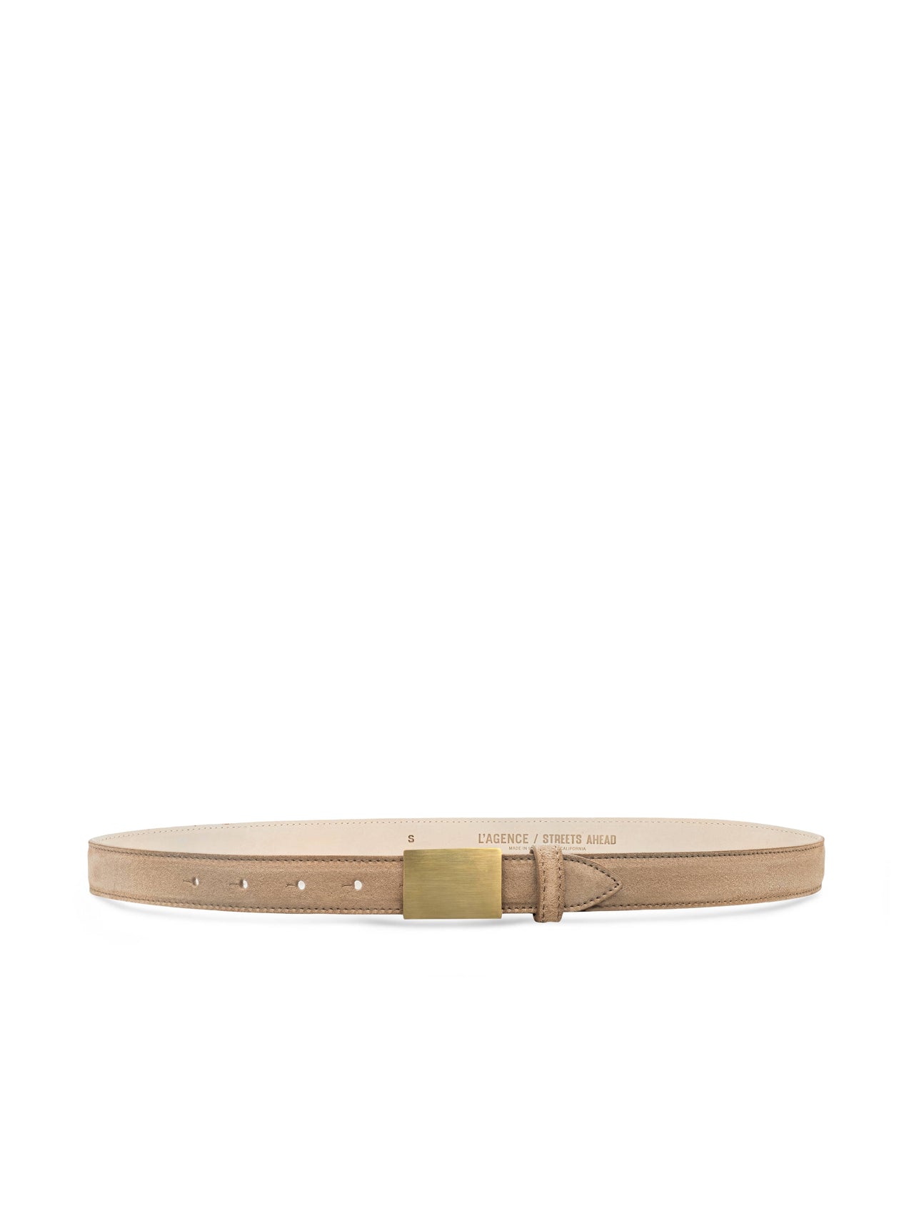 Amis Suede Belt in Cappuccino | L'AGENCE sale