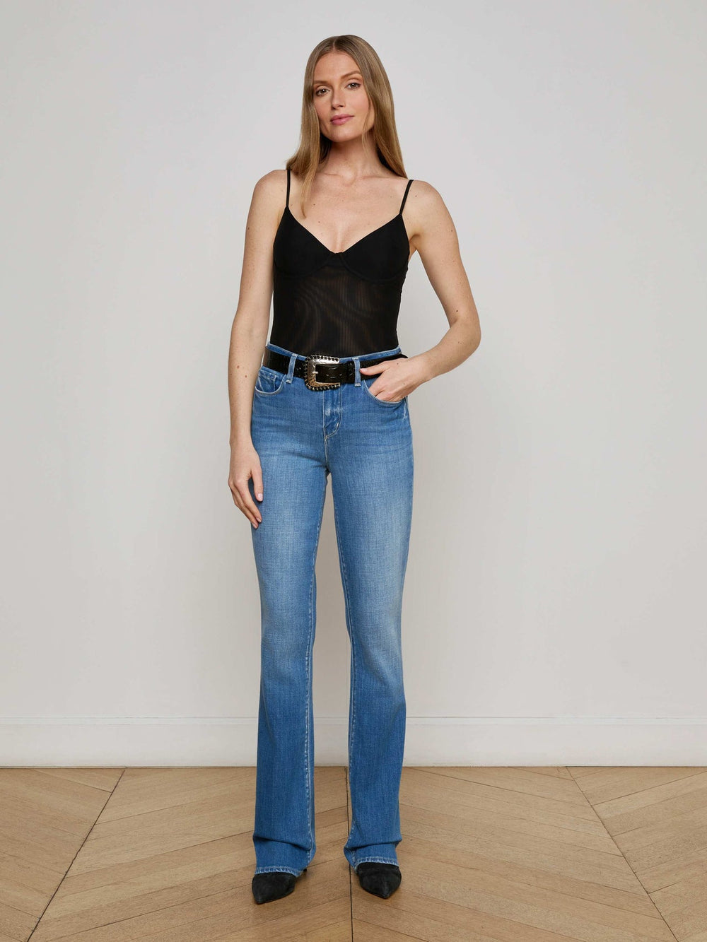 Elowen Mesh Bodysuit in Black | L'AGENCE US