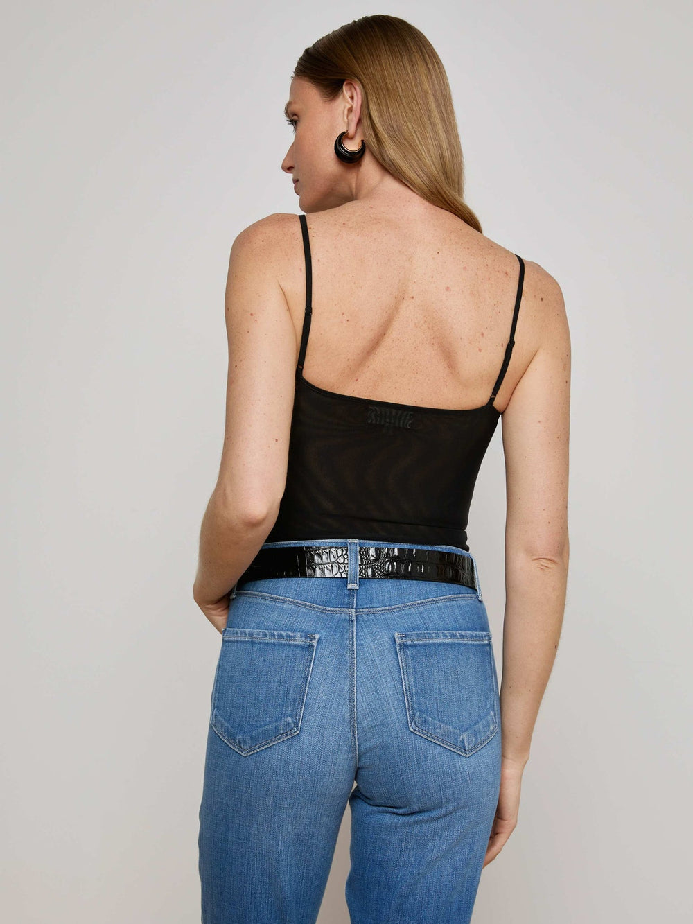 Elowen Mesh Bodysuit in Black | L'AGENCE US