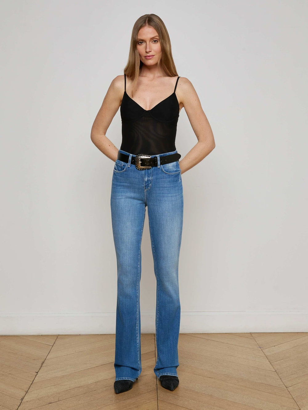 Elowen Mesh Bodysuit in Black | L'AGENCE US
