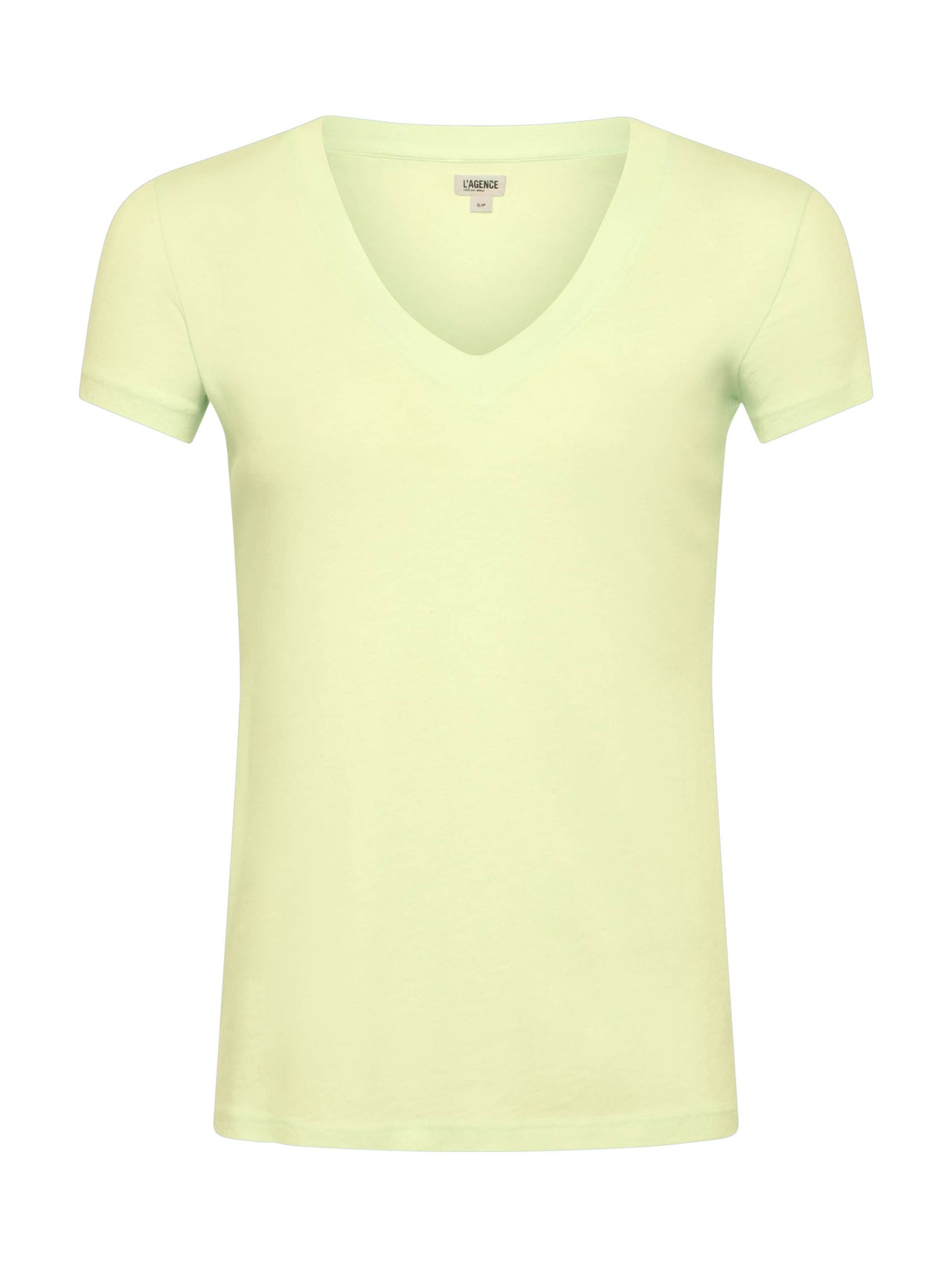 Becca Cotton V-Neck Tee in Pale Daffodil | L'AGENCE Women