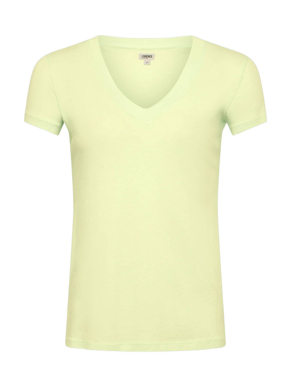 Becca Cotton V-Neck Tee in Pale Daffodil | L'AGENCE Women
