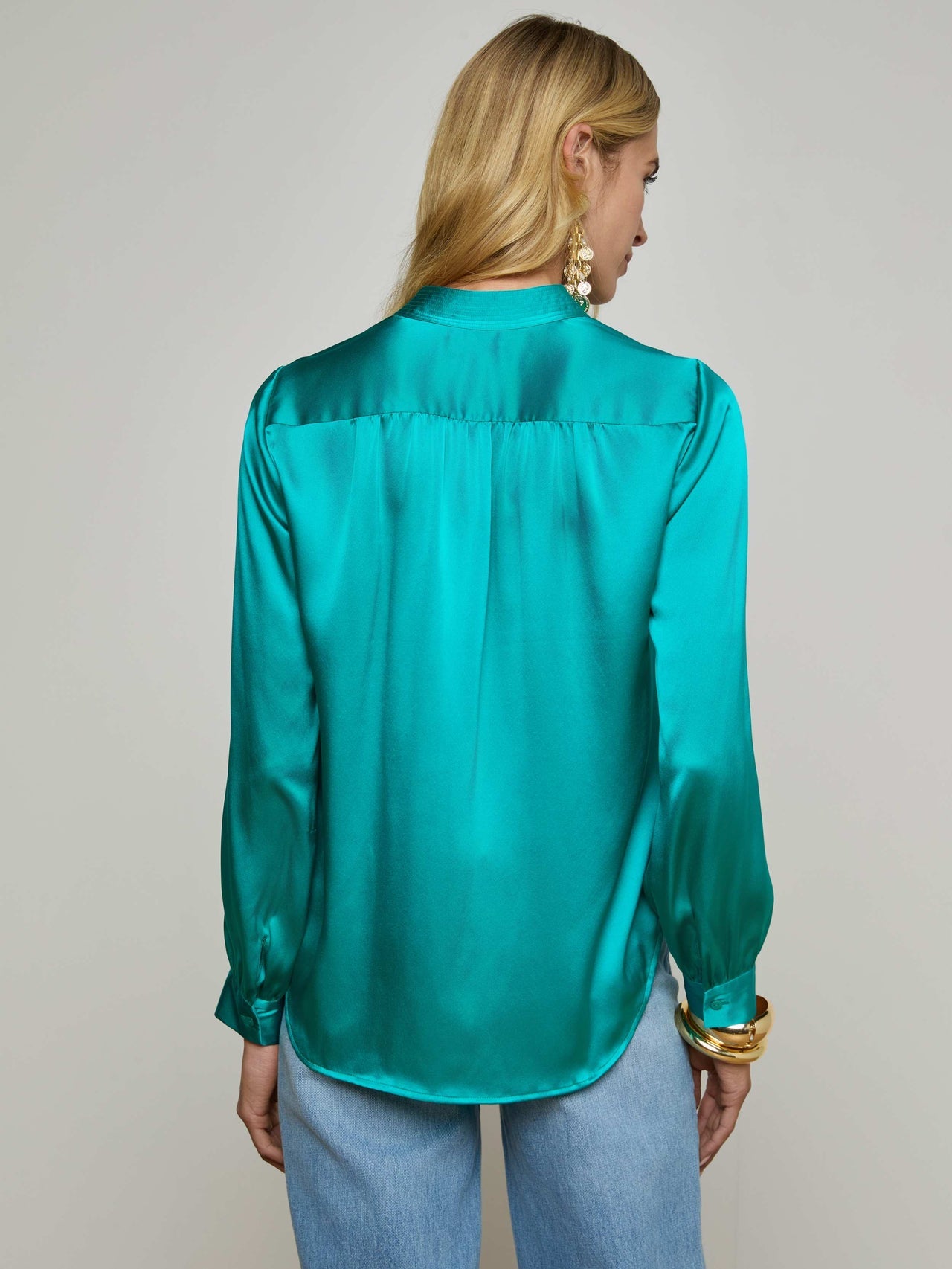 Bianca Blouse in Tropical Teal | L'AGENCE Women