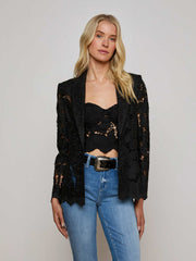 Clementine Lace Blazer in Black | L'AGENCE online