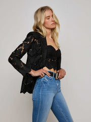 Clementine Lace Blazer in Black | L'AGENCE online