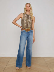 Kienna Embellished Tank in Parchment | L'AGENCE online