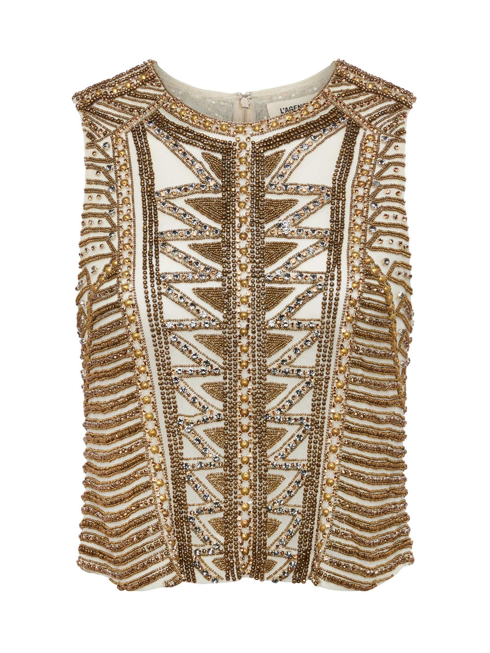 Kienna Embellished Tank in Parchment | L'AGENCE online