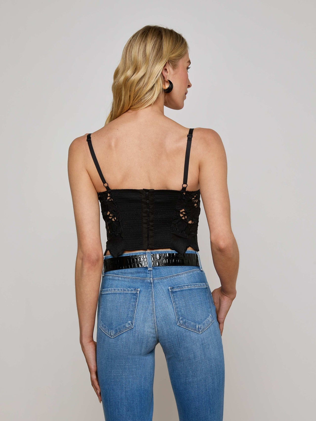 Sonya Lace Bustier in Black | L'AGENCE near me