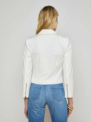 Calianna Shirt Jacket in White | L'AGENCE sale