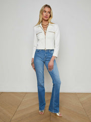 Calianna Shirt Jacket in White | L'AGENCE sale