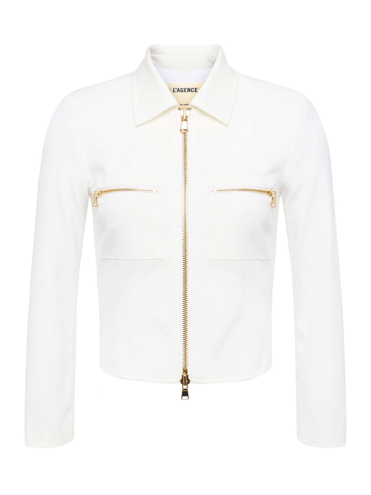 Calianna Shirt Jacket in White | L'AGENCE sale