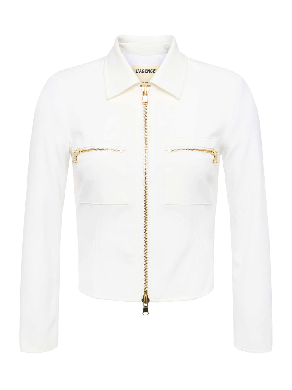 Calianna Shirt Jacket in White | L'AGENCE sale