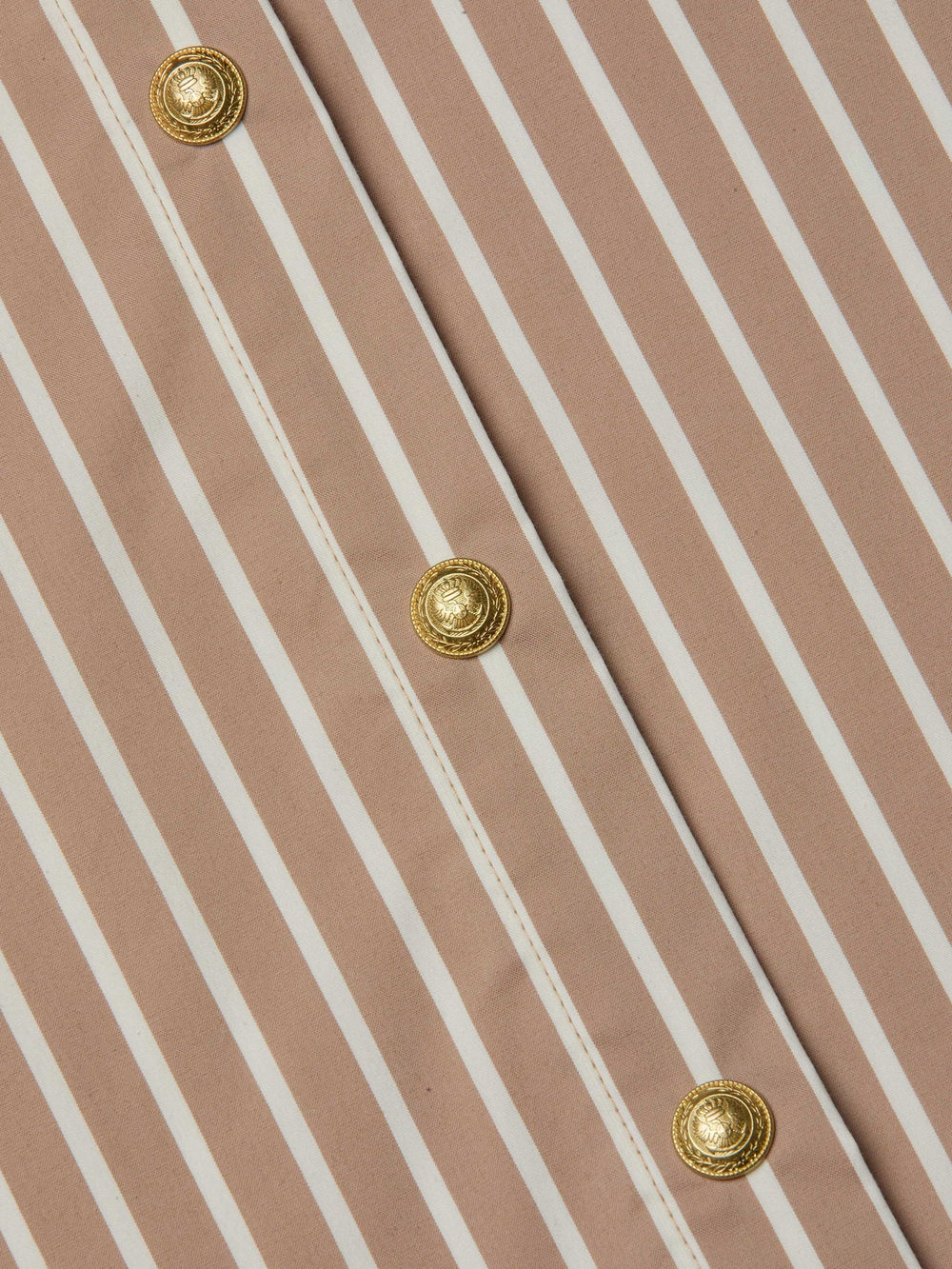 Cosette Shirt in Cappuccino/Ivory Uneven Stripe | L'AGENCE for sale