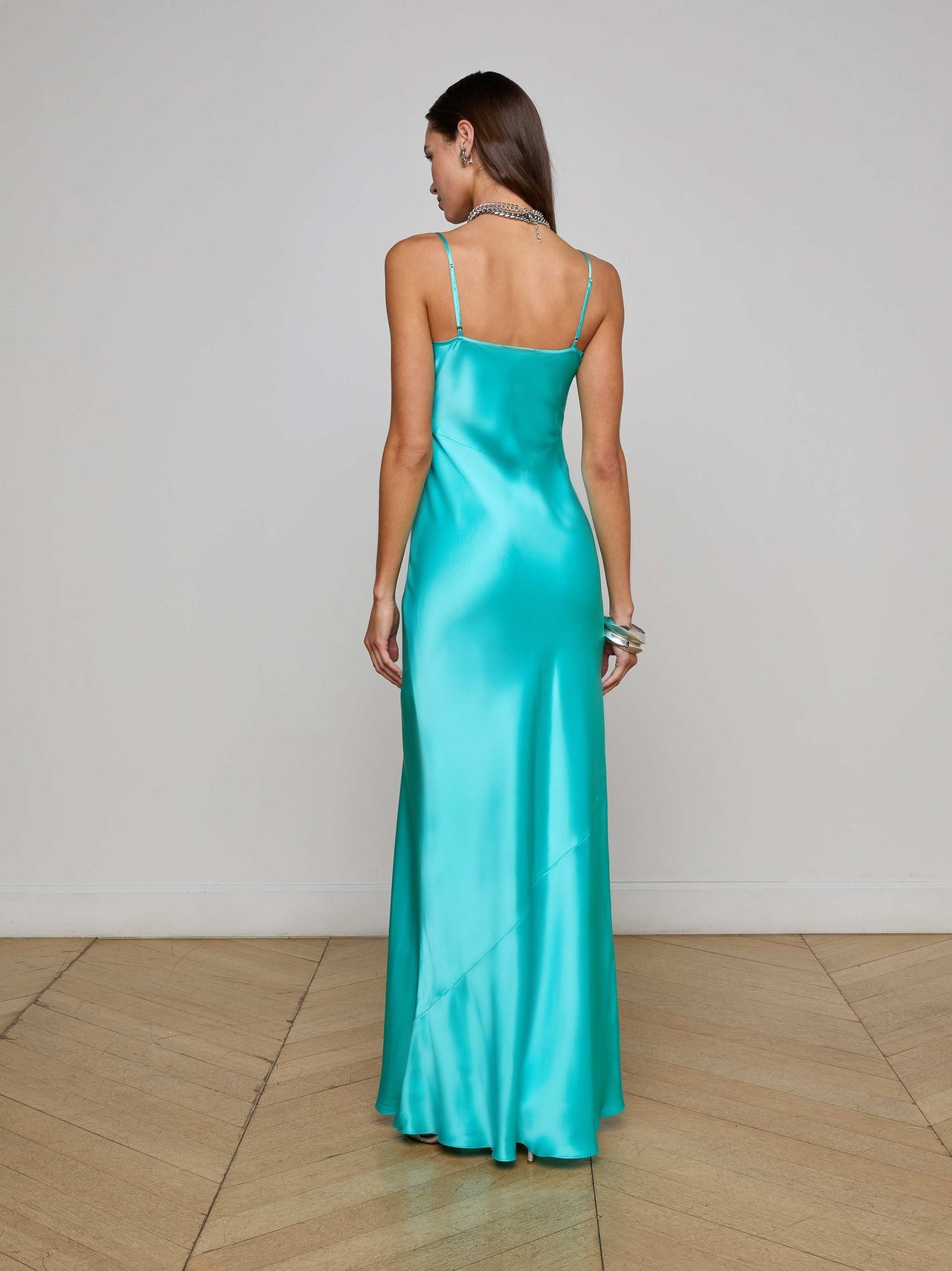 Charmaine Silk Gown in Lagoon | L'AGENCE sale