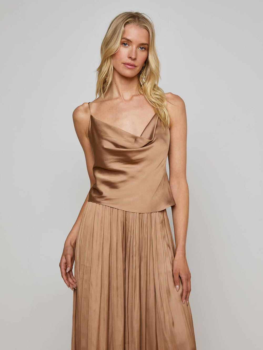 Calista Satin Camisole in Ginger Snap | L'AGENCE discount