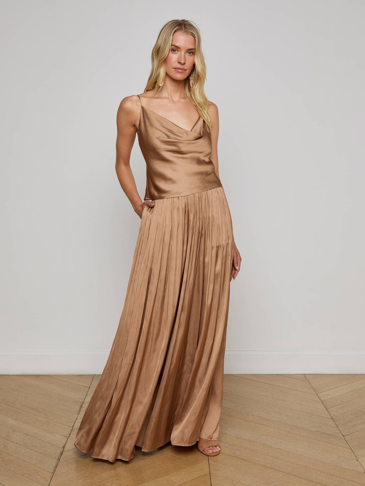 Calista Satin Camisole in Ginger Snap | L'AGENCE discount
