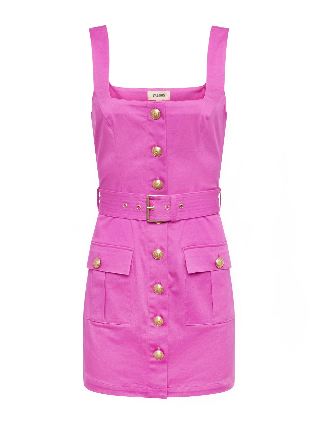 Midy Button-Front Dress in Dusty Fuchsia | L'AGENCE near me