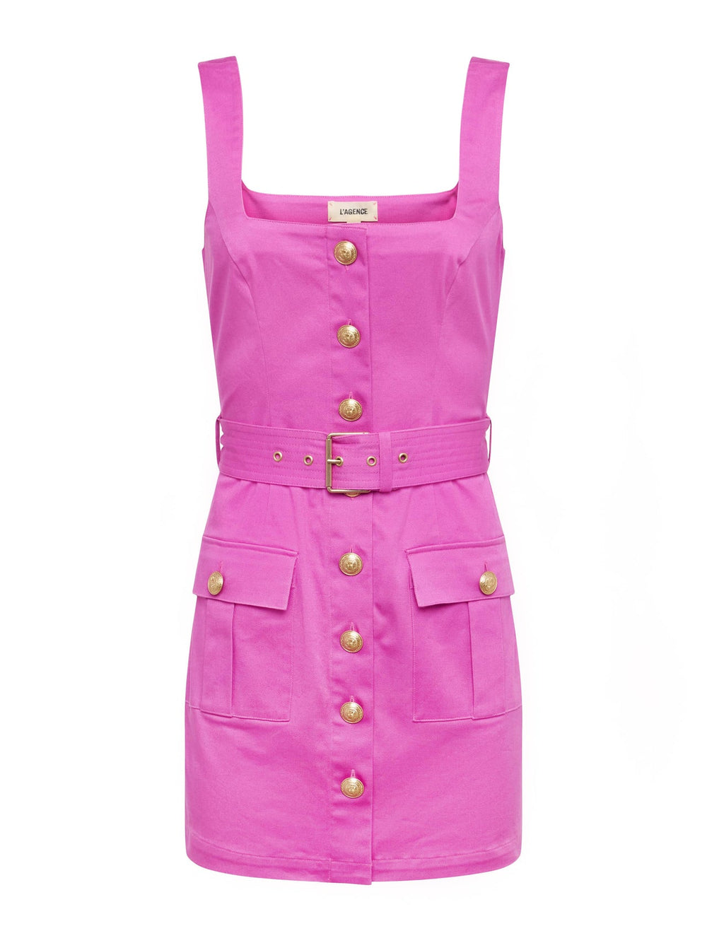 Midy Button-Front Dress in Dusty Fuchsia | L'AGENCE near me