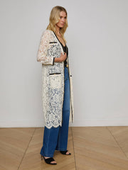 Whisper Lace Cardigan Dress in Ecru | L'AGENCE US