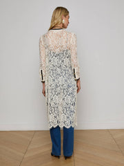Whisper Lace Cardigan Dress in Ecru | L'AGENCE US