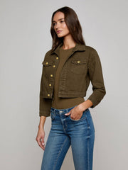 Koda Cropped Jean Jacket in Pine | L'AGENCE discount